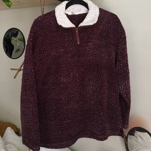 Dark red-purple fuzzy pullover